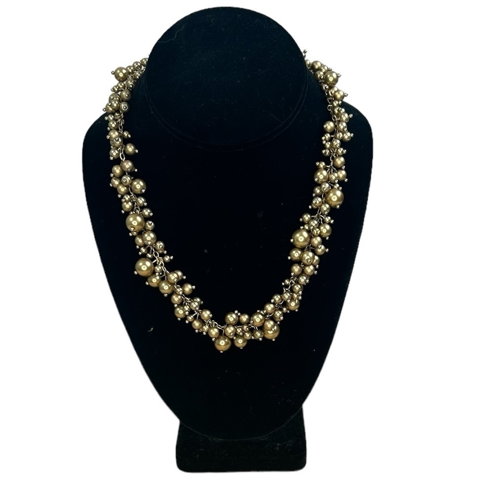 Premier Designs Beaded Necklace Bracelet Earrings Gold Tone Cluster Demi-Parue - Picture 4 of 12